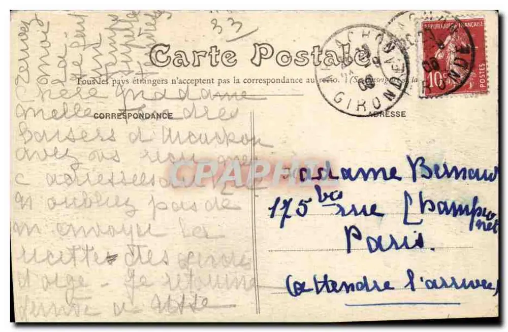 Arcachon — Allgemeiner Blick auf die Sommerstadt — Sammlung V. Faure - Rückseite