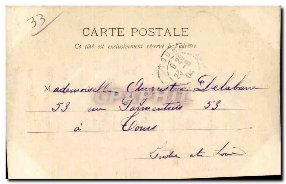 Bordeaux — Die Place de la Bourse und die Fontaine des Trois Grâces — Michel et Forgeot, Verlag - Rückseite