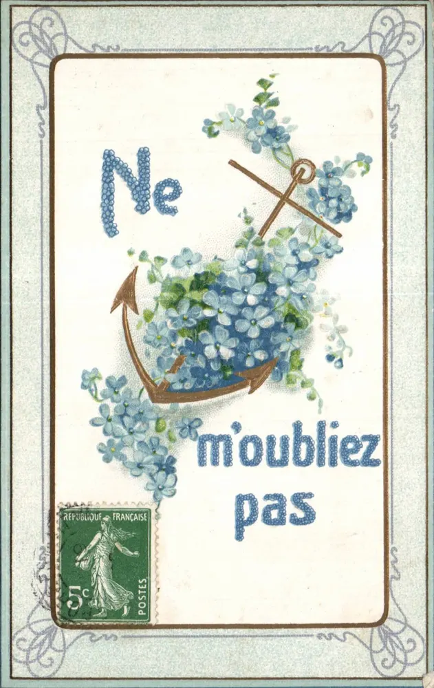 Ancoragem e flores — Não me esqueçam — República Francesa - Frente