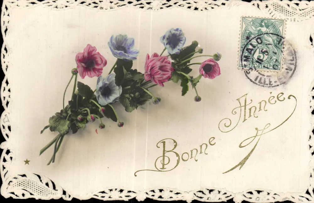 Arranjo de flores — Boa Ano — Cartas Postais 'ÉTOILE' Paris - Frente