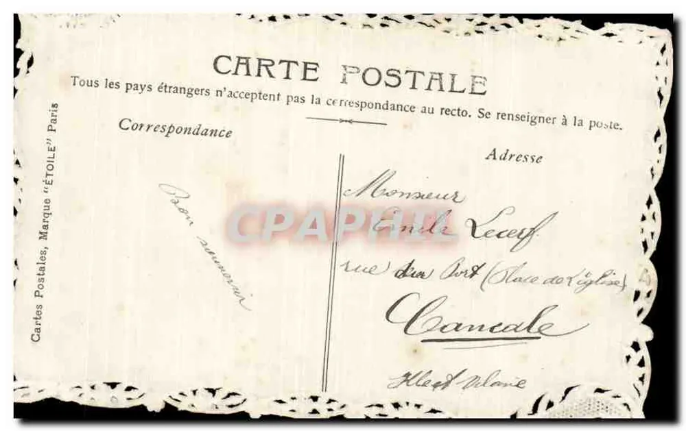 Arranjo de flores — Boa Ano — Cartas Postais 'ÉTOILE' Paris - Verso