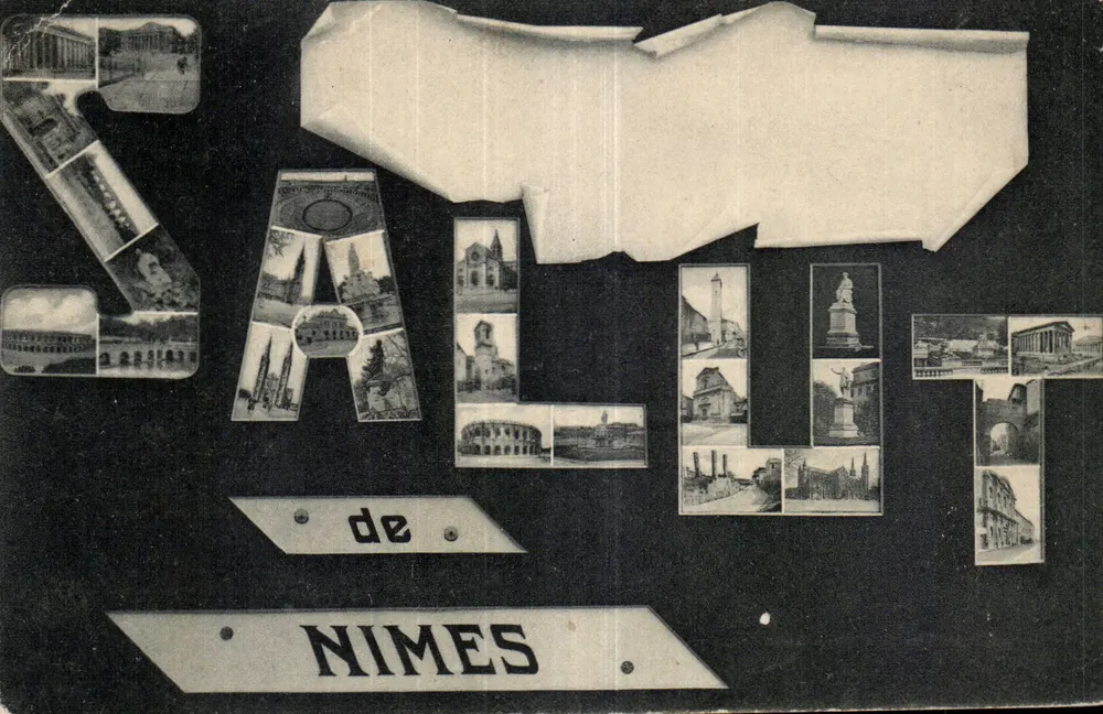 Nîmes — Vista panorâmica — Editor Timothée Jacot, Neuchâtel - Frente