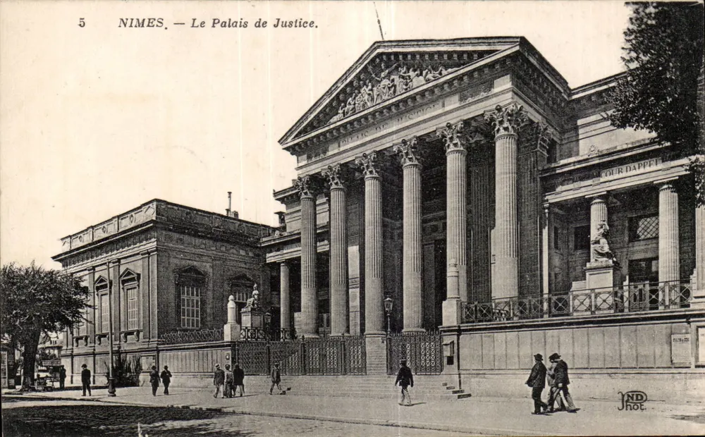 Nîmes — O Palácio de Justiça — Éditeur J. Dappet - Frente