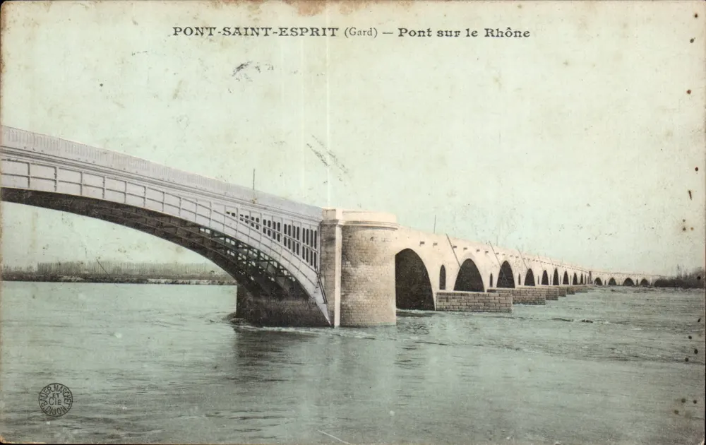 Pont-Saint-Esprit (Gard) — Ponte sul Rodano — Editore: L'Imprimerie Marceau - Recto