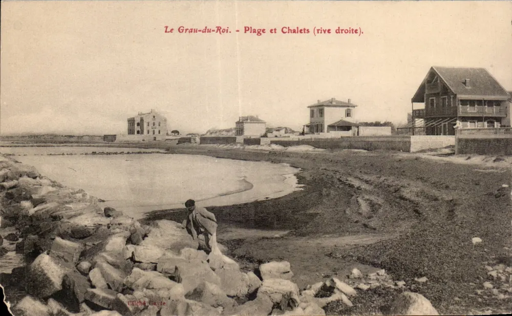 Le Grau-du-Roi - Strand en Chalets (rechter oever) — Cliché Gayte - Voorkant