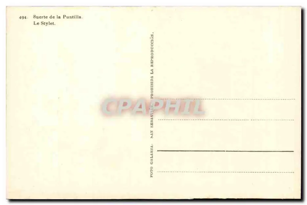 सुएर्टे डेला पुंटिल्ला — सैन सेबास्तियान — संख्या 494 - पीछे