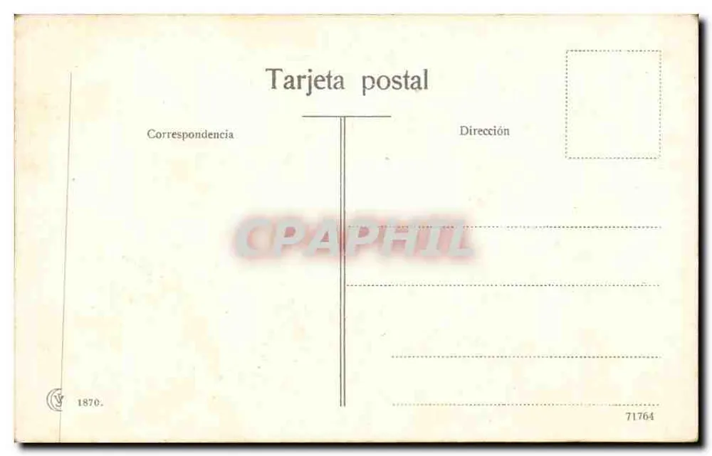 Luta de touro — Gallito após um pinchazo — Tarjeta postal 1870 - Verso