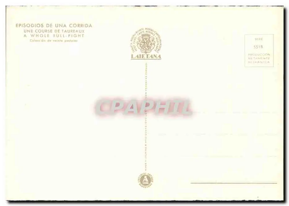 Dedicando a morte do touro — (12) - Brindisi - (12) — Laietana - Verso