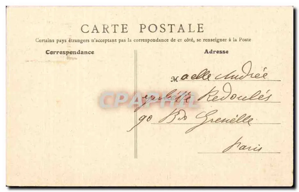 Louvières - Die Eure, Ansicht aus der Gare-Straße — B. F., Paris, n°5 - Rückseite