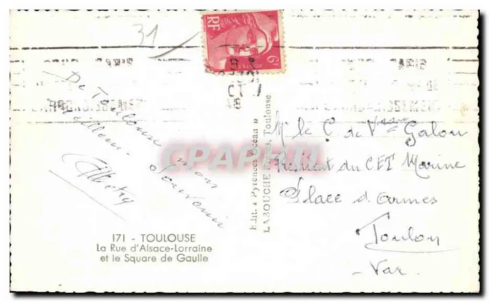 Platz des Kapitols — Toulouse — Verlag Elfe, n° 31 - Rückseite