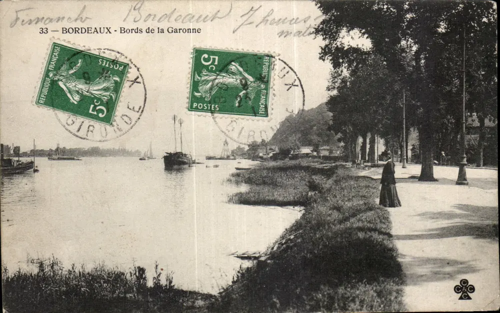 Bordeaux — Margens do rio Garonne — editor desconhecido, número de série 33 - Frente