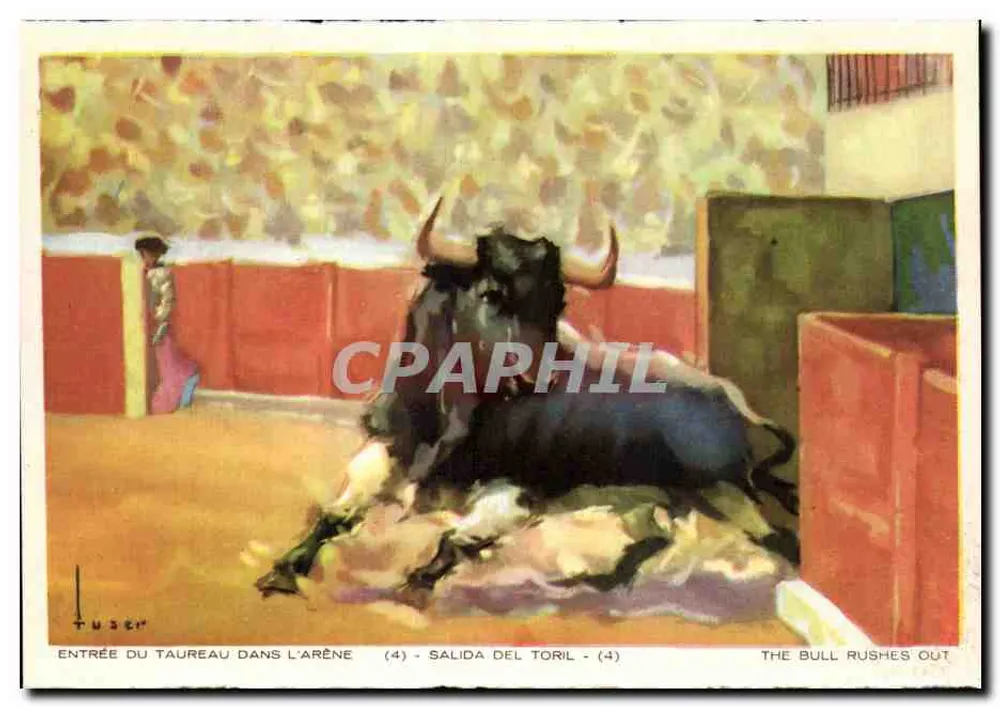 Einlass des Stiers in die Arena — Stierkampfszene — Serie 5518, Verleger Laïetana - Vorderseite