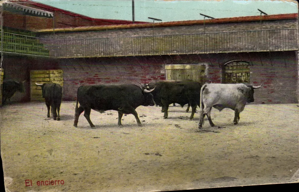 El encierro — cena de corrida — 1913 - Frente