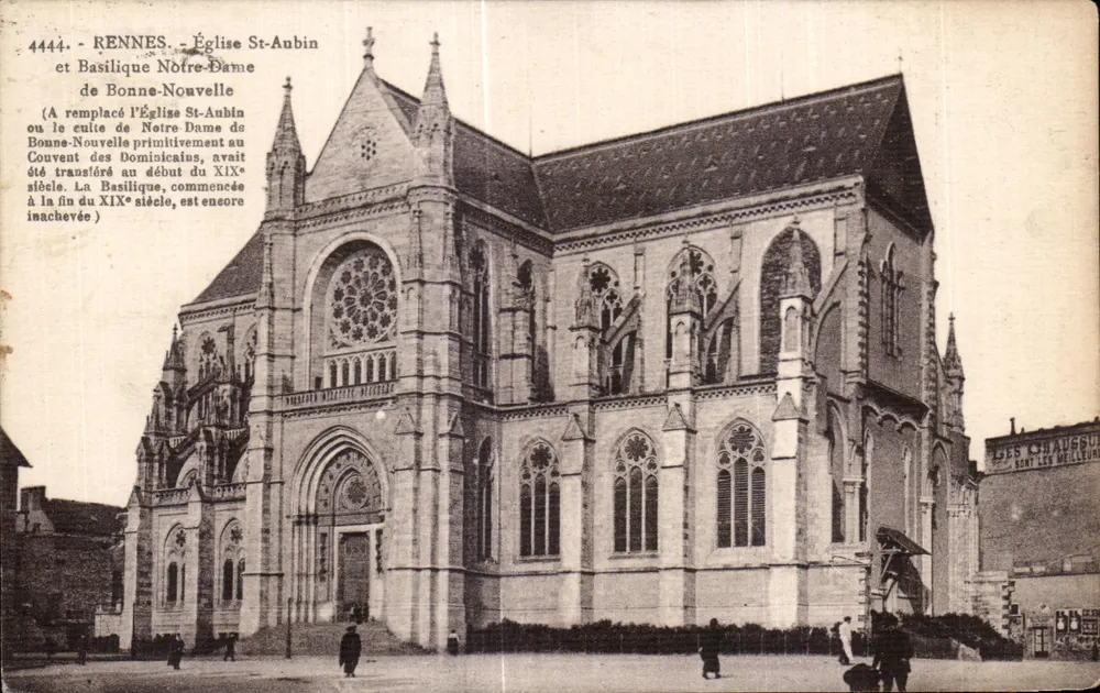 Rennes — Kirche Saint-Aubin und Basilika Notre-Dame de Bonne-Nouvelle — Verleger Laurent-Nel, Nr. 4444 - Vorderseite