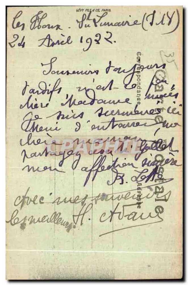 Saint-Lunaire — La Garde Guérin — Aufnahme vom Décollé — Lévy Fils & Cie, Paris, n°27 - Rückseite