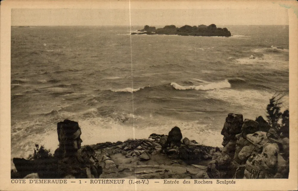 Côte d'Émeraude — Rothéneuf — Eingang zu den geschnitzten Felsen — Edition H. Béca - Vorderseite