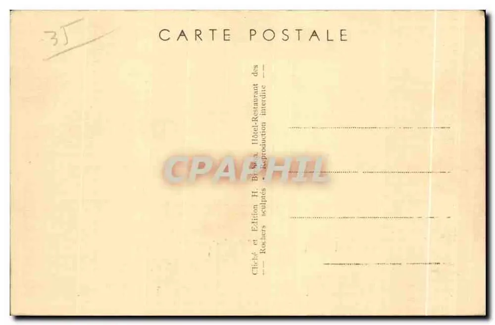 Côte d'Émeraude — Rothéneuf — Eingang zu den geschnitzten Felsen — Edition H. Béca - Rückseite