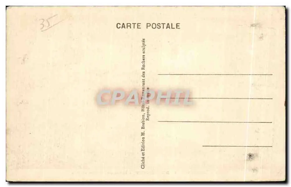 Côte d'Émeraude. 1. Rothéneuf — Eingang zu den geschnitzten Felsen — Edition H. Brebion - Rückseite