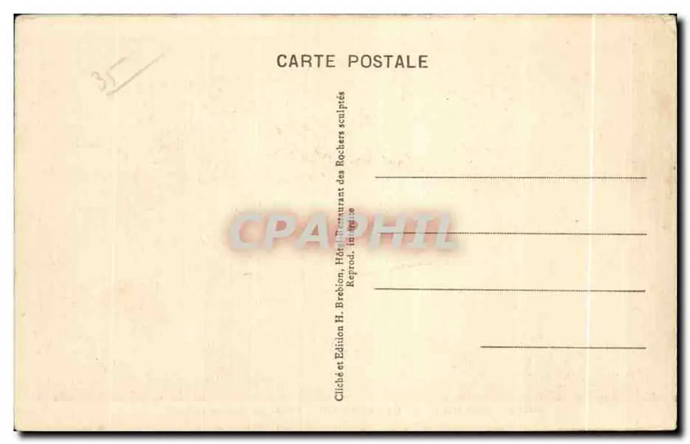 Côte d'Émeraude. 1. Rothéneuf — Eingang zu den geschnitzten Felsen — Ausgabe H. Brebion - Rückseite