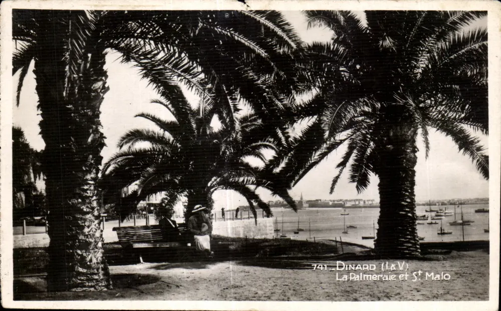 Dinard (La Palmeraie) und St Malo — Hafenansicht unter Palmen — Ausgabe Coop 741 - Vorderseite