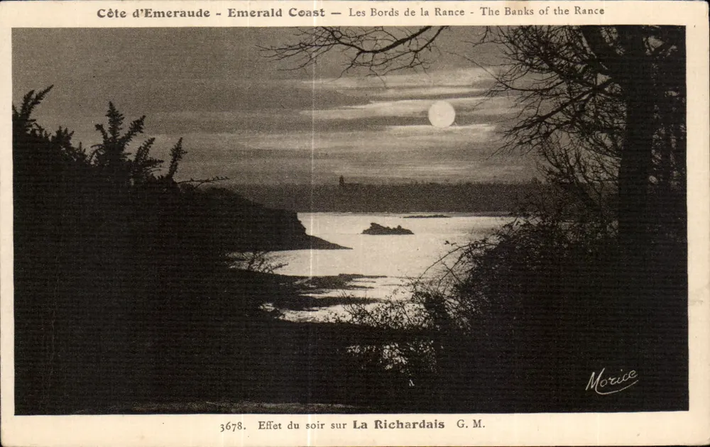 Costa de Esmeralda — Emerald Coast — Efeito da noite sobre La Richardais — Morice - Frente
