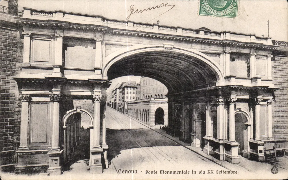 Genova — Monumentaler Brücke auf der via XX Settembre — Verlag B. & C., Zürich - Vorderseite