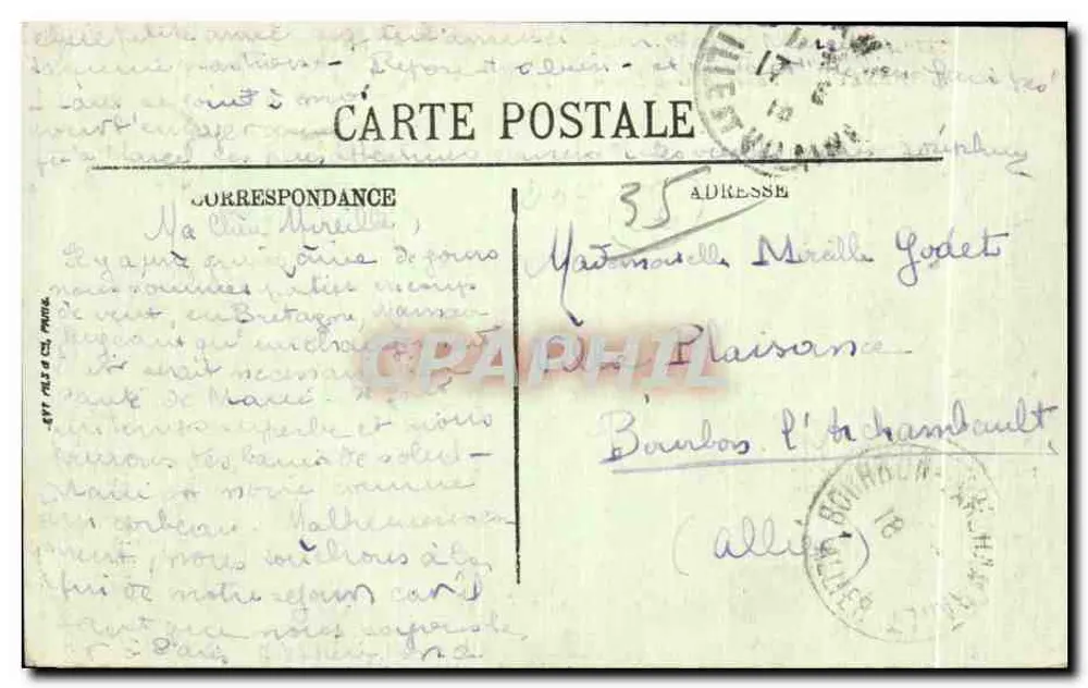 Rothéneuf — Rocher du Gros Biniou — L.L. — Editor L.L. - Verso
