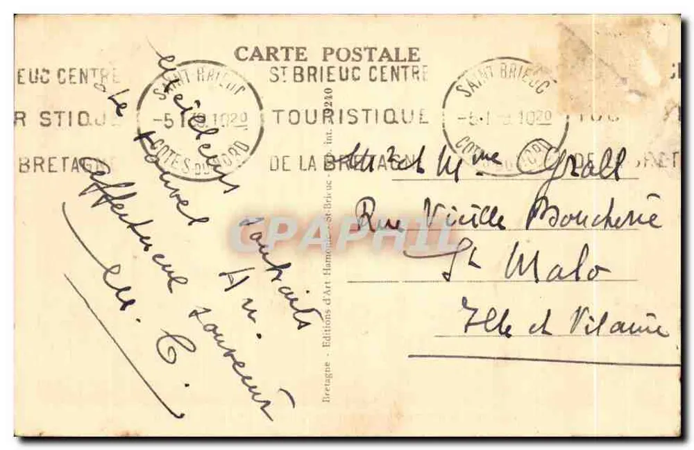 Saint-Brieuc - Le Légué - Bucht von Saint-Brieuc — Drucker Amgury - Rückseite