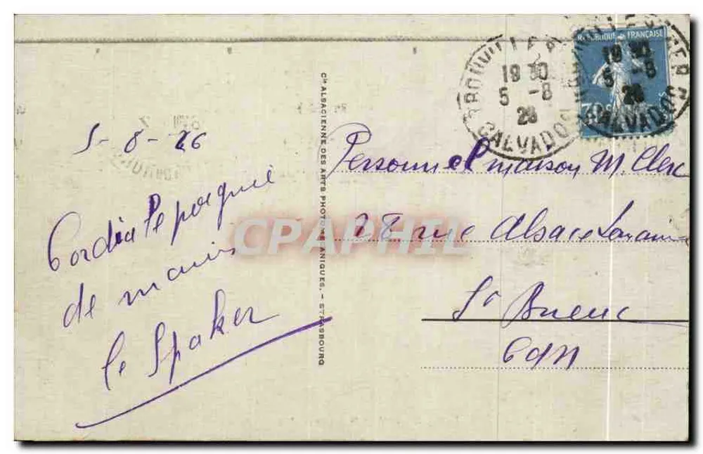 Tréouville - Reine des Plages - Les Villas — éditeur Chaisacienne des Arts Photographiques, n°65 - Rückseite