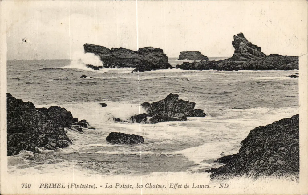 Primel (Finistère) — La Pointe, les Chaises. Effet de Lames — ND - Recto
