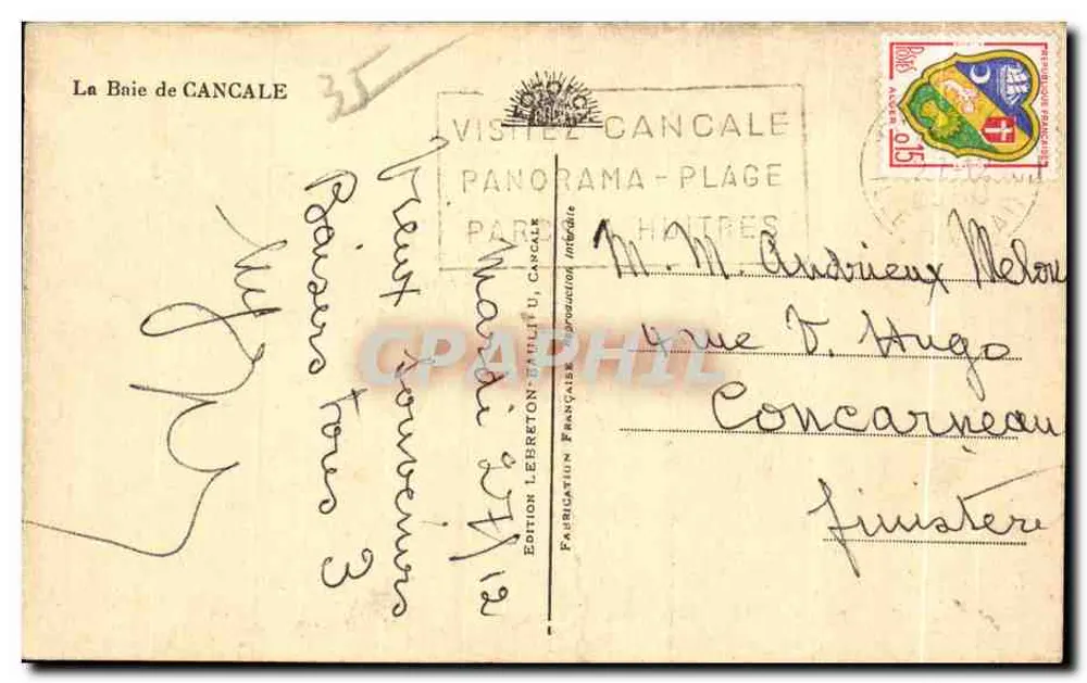 A Baía de Cancale — vista panorâmica — Edição Lebreton, Cancale - Verso