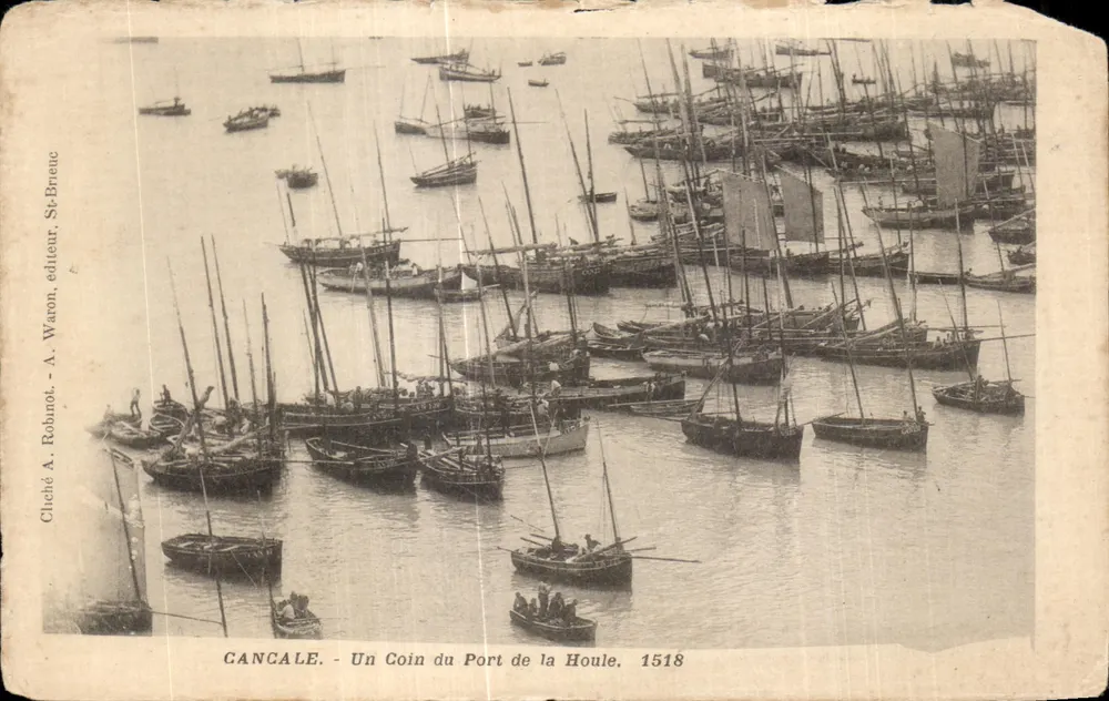 Cancale — Ein Teil des Hafens von La Houle — Cliché A. Rohnot, Verlag A. Waron, n° 1518 - Vorderseite