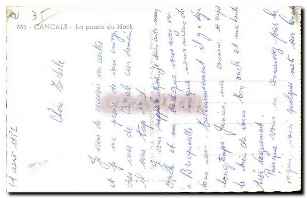 A Cigogne — A ponta do Hock — Cancale — Editor: A Cigogne, n° 655 - Verso