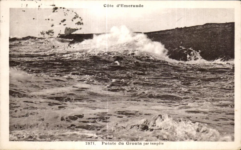 Ponta do Grouin sob tempestade — Costa da Esmeralda — Edição Challe-Louste n°2871 - Frente