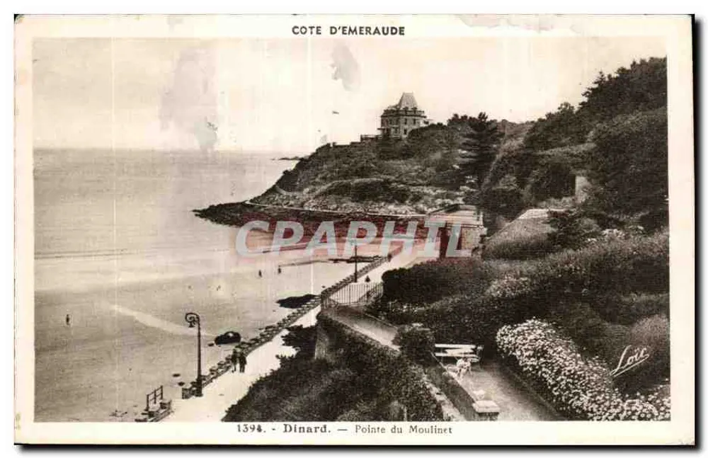 Dinard — Pointe du Moulinet — Côte d'Émeraude — editor Loït, n° 1394 - Frente