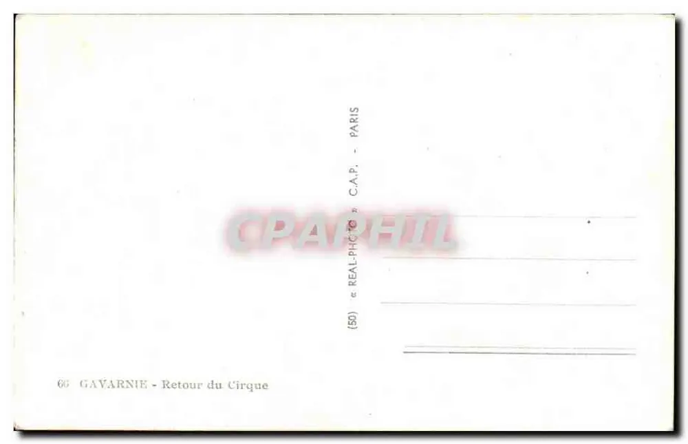 Gavarnie — Retorno do Circo — editor C.A.P. Paris - Verso