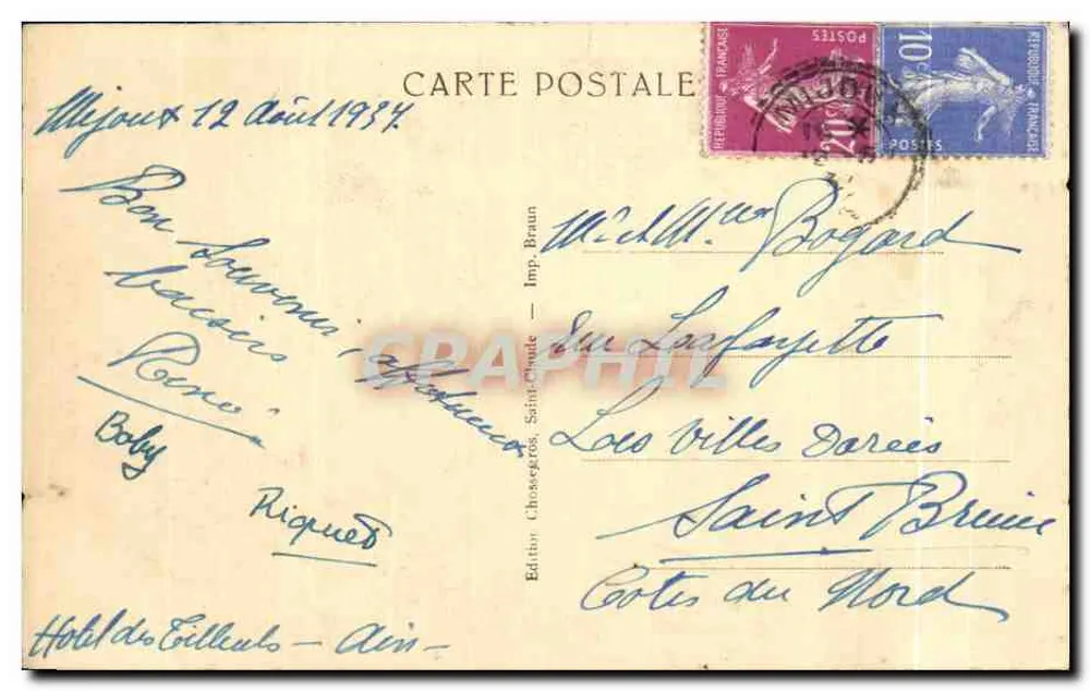Route de Septmoncel — Ort « Le Saut du Chien » — Saint Claude - Rückseite