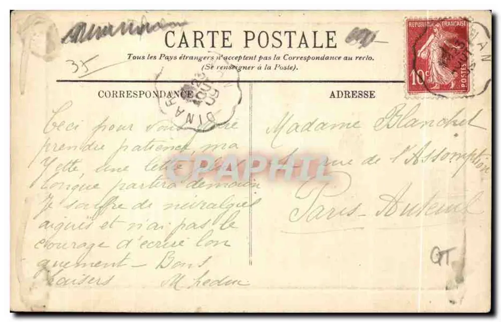 Dinard — Visão em direção à ponta do Moulinet — L.L. - Verso