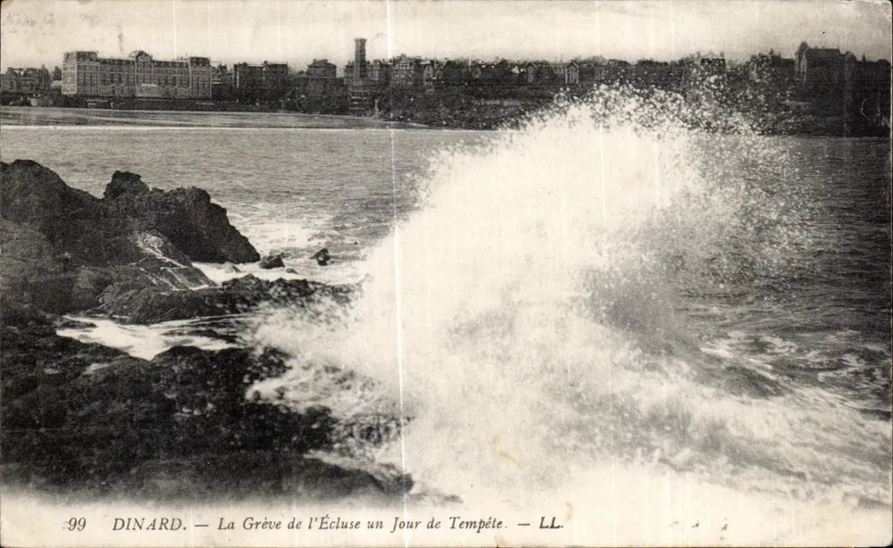 Dinard — A Praia da Écluse em um Dia de Tempestade — LL. n°99 - Frente