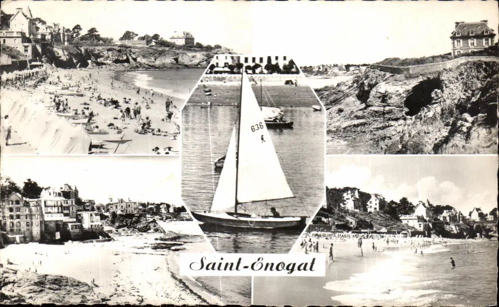 Saint-Enogat — Ansicht der Strandpromenade und des Hafens — Réal-Photo n°1145 - Vorderseite