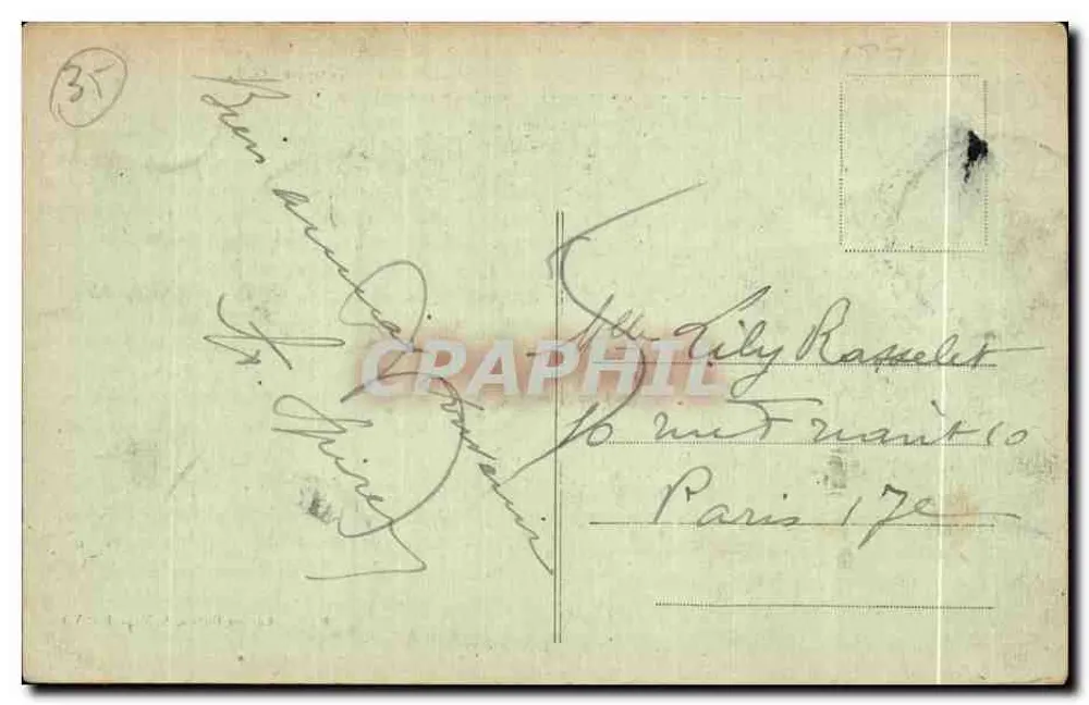Côte d'Émeraude - La Digne und die Pointe du Moulinet an einem Sturmtag - G. F. - Edition Guérin, St-Malo (I.-et-V.) - Rückseite