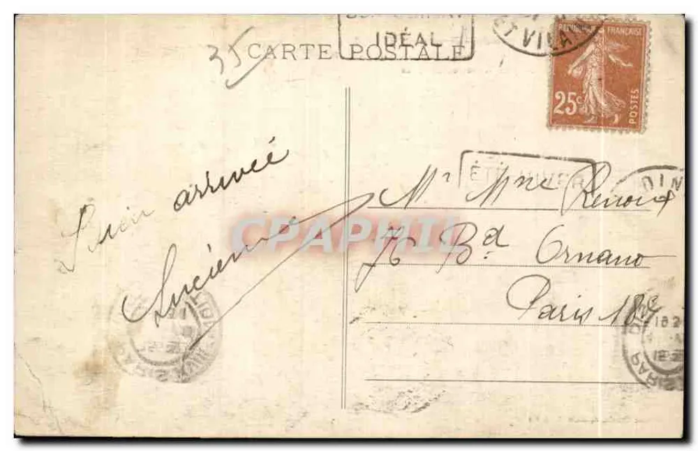 Côte d'Emeraude - Emerald Coast - Studie von Wellen auf dem Schutzdamm - G.F. - 4445 - DINARD - Rückseite