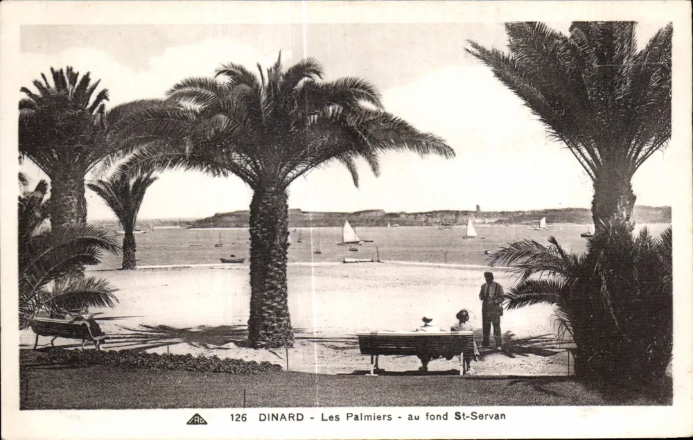 Dinard - Die Palmen - im Hintergrund St-Servan — Verlag R. Le Malo, Nr. 126 - Vorderseite