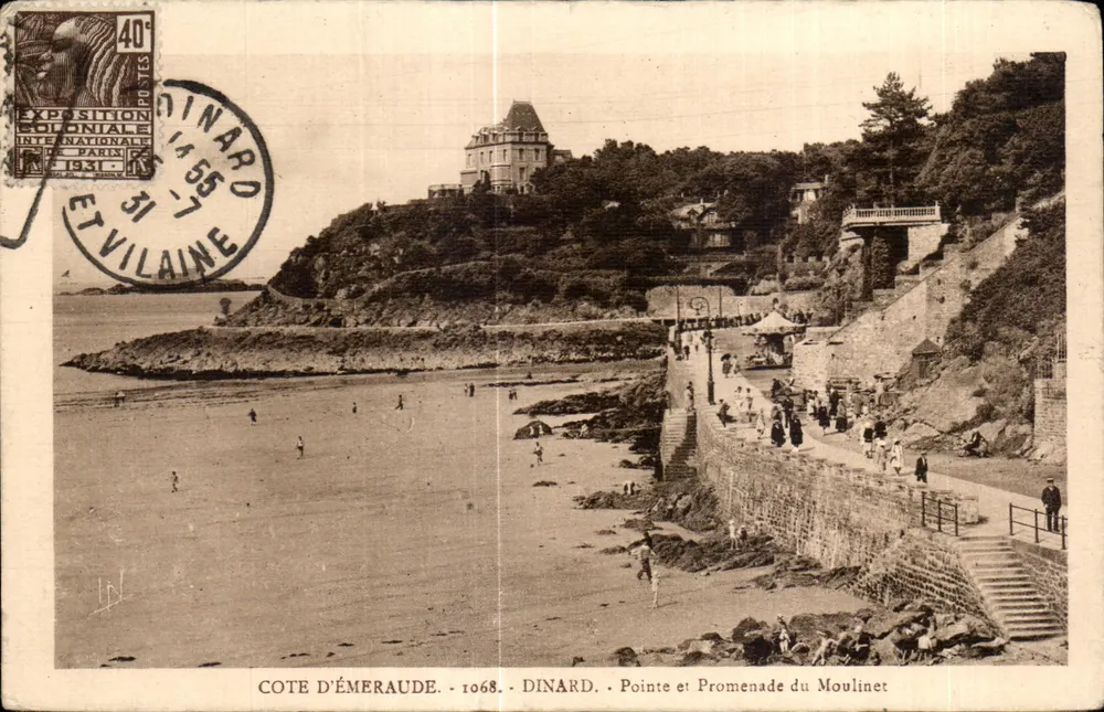 Côte d'Émeraude - Dinard - Ponta e Passeio do Moulinet — Exposição Internacional de Paris 1908 - Frente