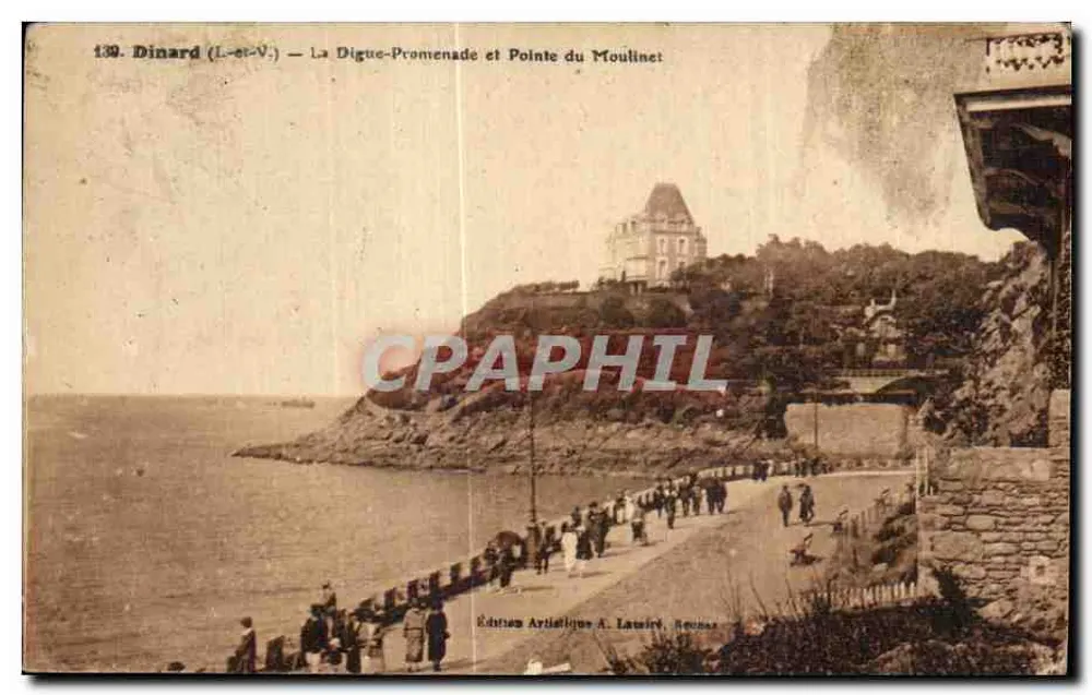 Dinard (L.-et-V.) — La Digue-Promenade und Pointe du Moulinet — Artistique A. Lavaire Editions, Rennes - Vorderseite
