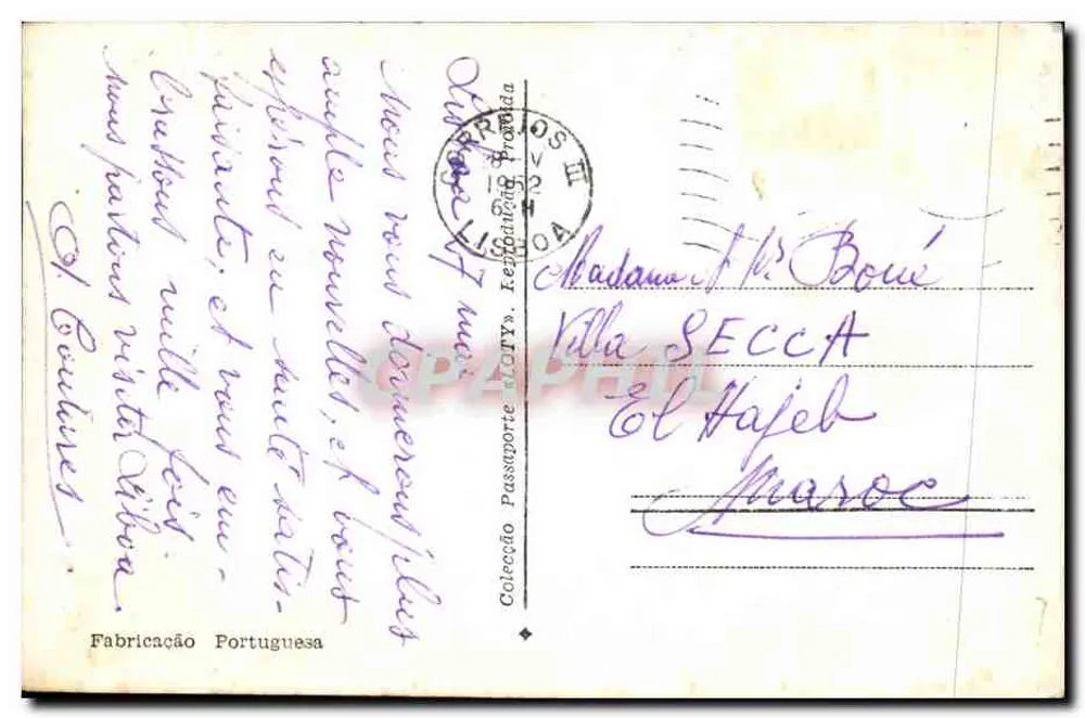 Lissabon — Alameda D. Afonso Henriques, Monumentalfonte — Barreto, n° 280 - Rückseite