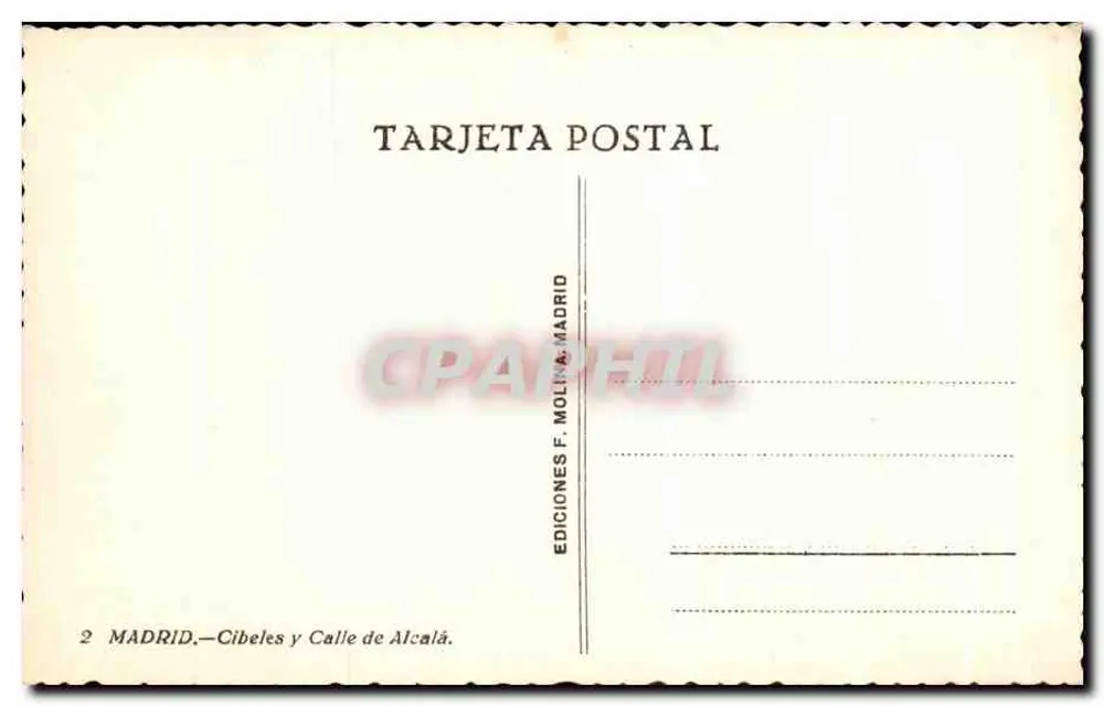 Madrid — Piazza Cibeles e fonte — Edições F. Molina - Verso