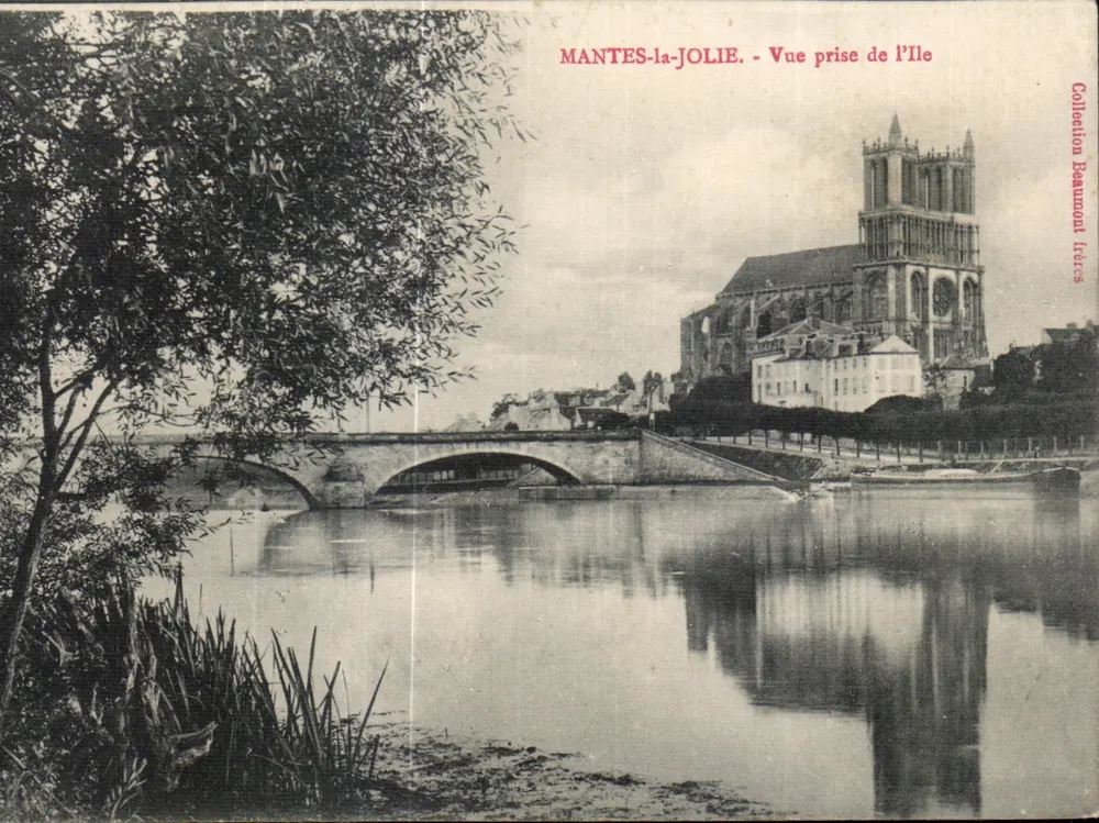 MANTES-la-JOLIE - Ansicht vom Ufer aus — Collection Beaumont Frères - Vorderseite