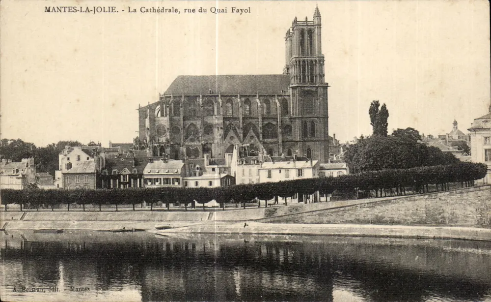 Mantes-la-Jolie — Die Kathedrale, Quai Fayol Straße — A. Bertran, Verlag - Mantes - Vorderseite
