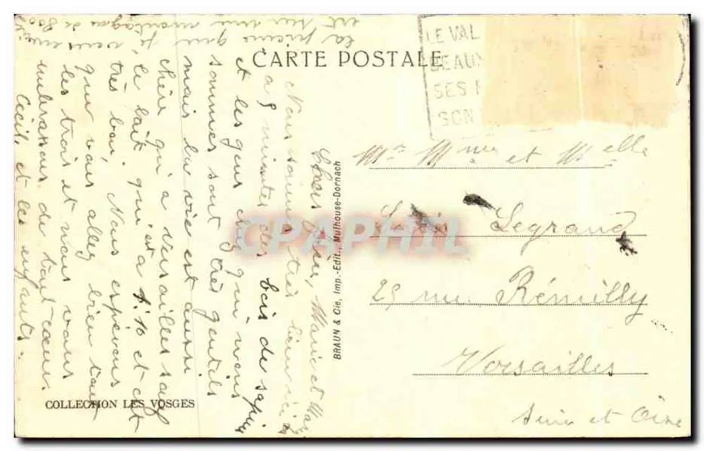 Plombières-les-Bains — Piscina del Molino Chico — editor Braun & Cie, n° 5821 - Reverso